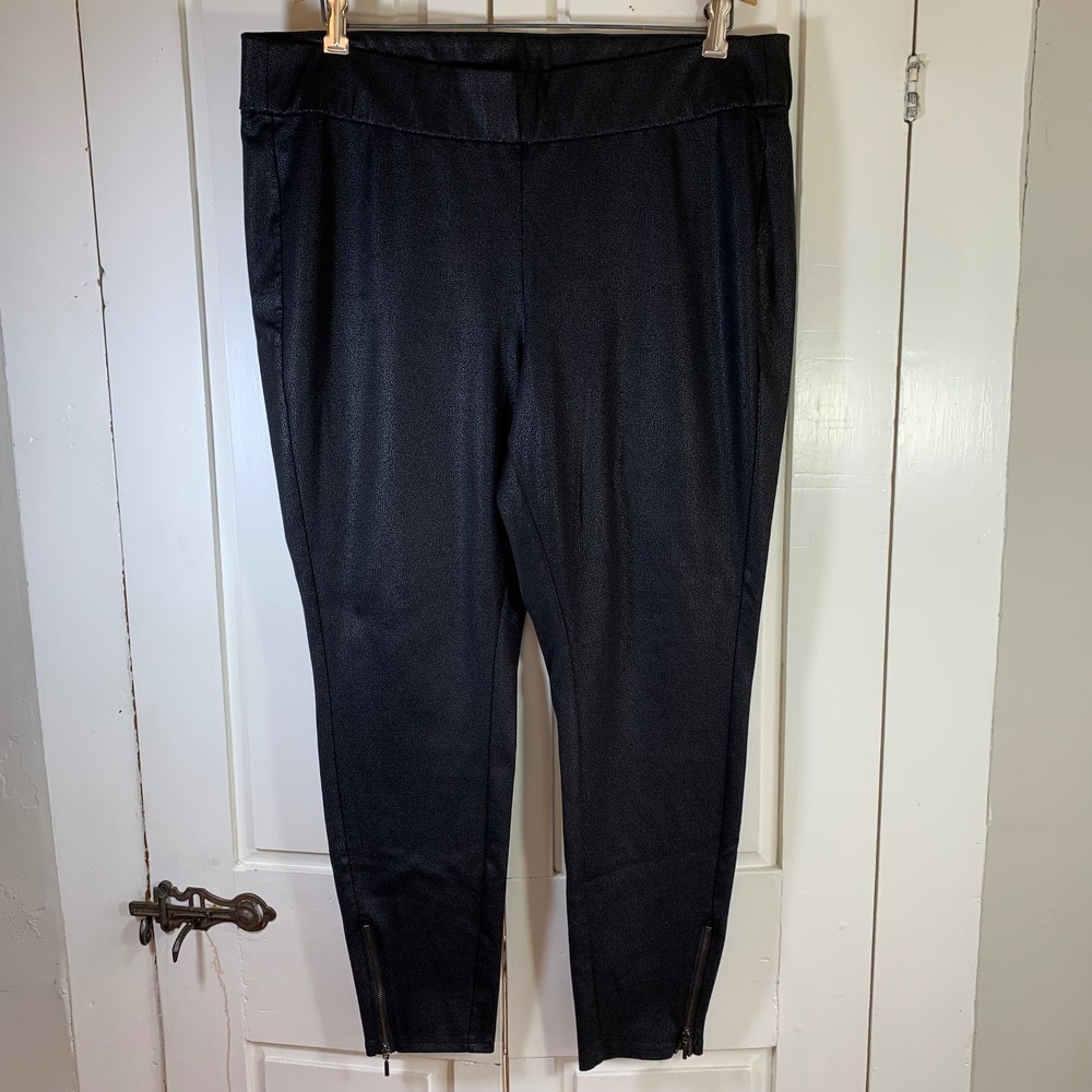 Lane Bryant Black Faux Leather Zipper Ankle Crop Pants Size 18 20